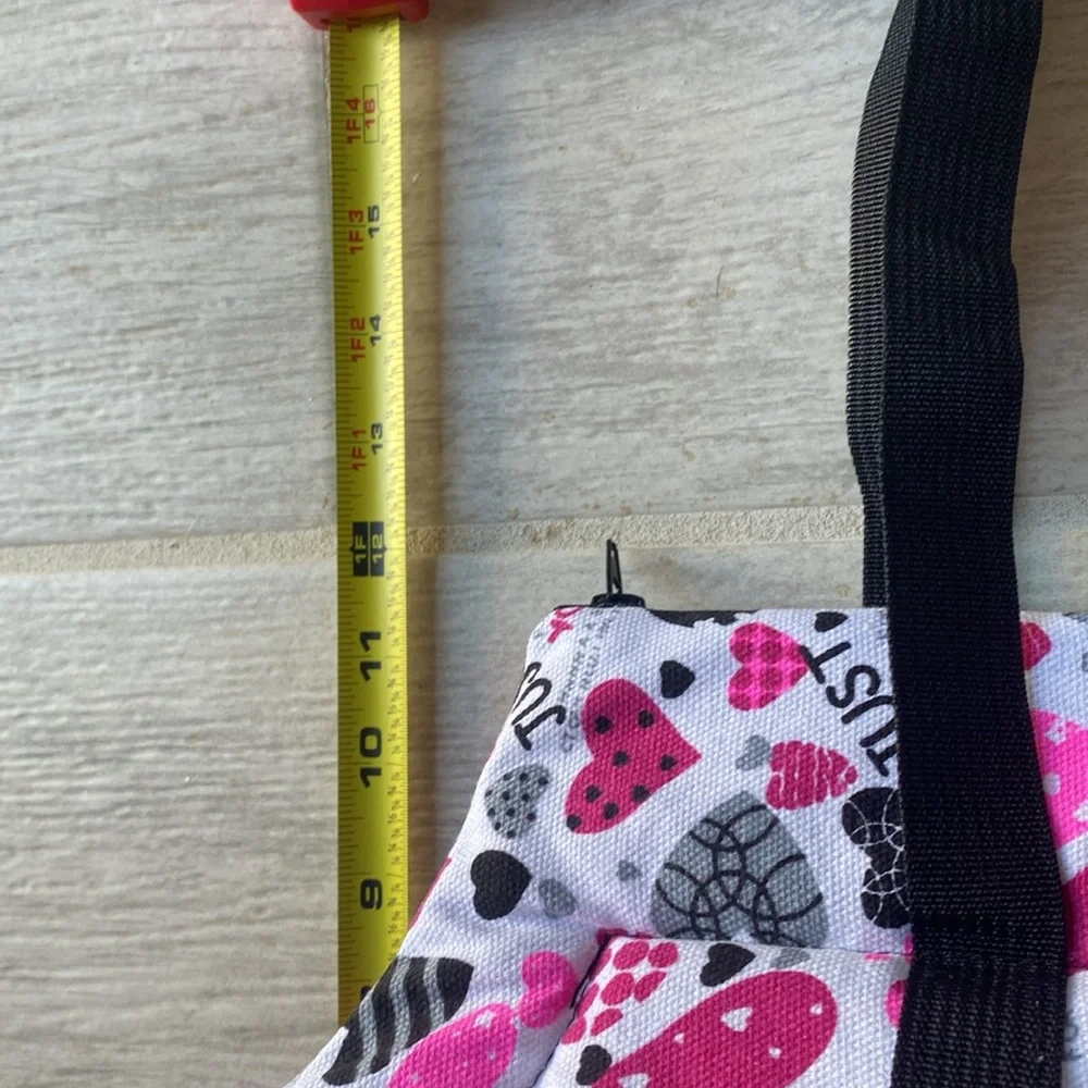 Pet Carrier.10.5”tall x 20”wide x 9”Deep. Long straps. Removable bottom. Zipper